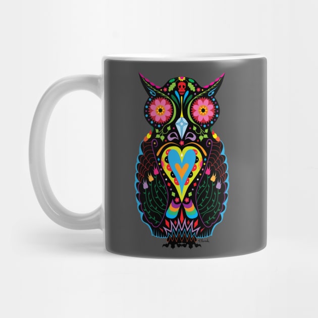 Day Of The Dead Owl by PrettyGhoul